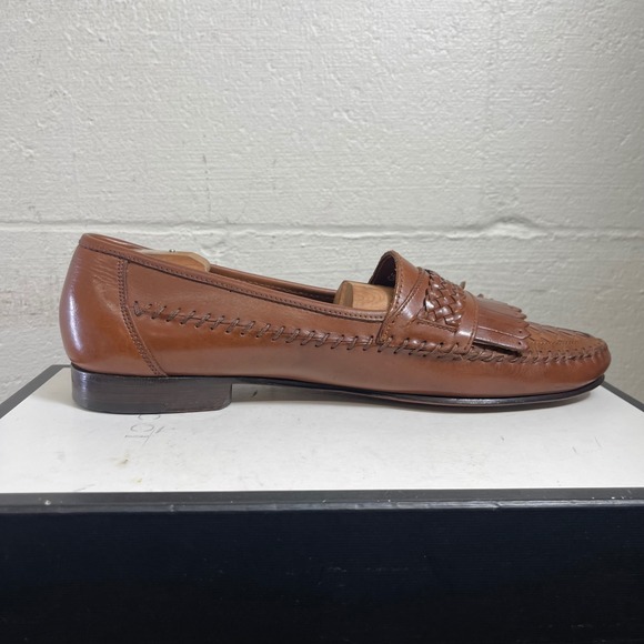 G.H. Bass & Co. 6835 Woven All Leather Tassel Loafer Dress Shoes Mens Size 13 M - Picture 2 of 11